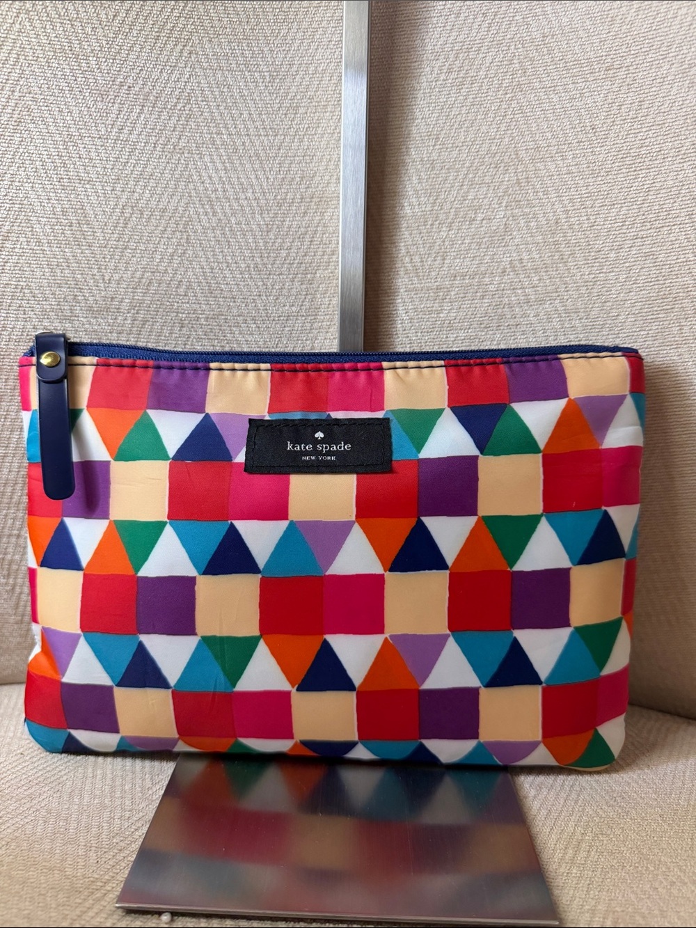 kate spade Multicolor Geometric Print Cosmetic Pouch